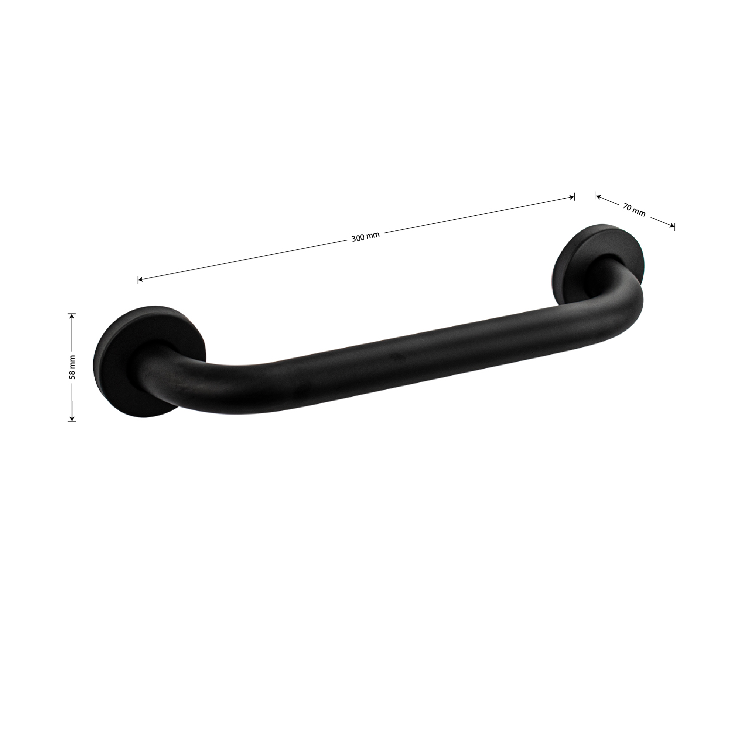 BRIMIX - Ручка в ванную прямая из нержавеющей стали  черного цвета