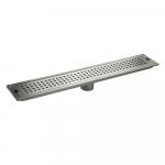 Трап линейный 600 х 100 мм, вертикальный выпуск, с сухим мембранным клапаном, из нержавеющей стали, цвет САТИН.