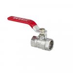 Кран шаровый 1/2" г/г, ручка "рычаг" красная.