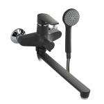 Смеситель для ванны, длинный излив, шаровый, из высокопрочного АБС пластика, цвет ГРАФИТ.