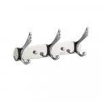 Крючок для полотенца на планке 3 х 2 шт, усиленный, цвет ХРОМ.