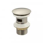 Верхняя часть (донный клапан) сифона - автомата на раковину с переливом, цвет САТИН, из нержавеющей стали