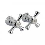 Комплект маховиков для смесителя (2шт), универсальный, на ШЛИЦАХ. крестовая ручка