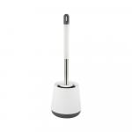 Ёрш для унитаза напольный, корпус из АБС пластика, с силиконовой щёткой, цвет БЕЛЫЙ.