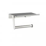 Держатель туалетной бумаги c полкой, антивандальный, из нержавеющей стали SUS 304, цвет ХРОМ.